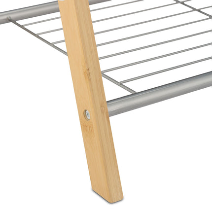 Towel holder with bamboo shelf