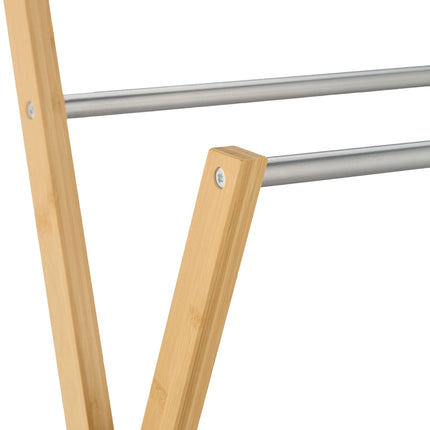 Towel holder with bamboo shelf