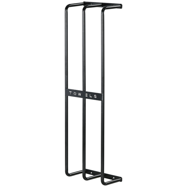 Wall-mounted metal towel rack for 6 large bath towels