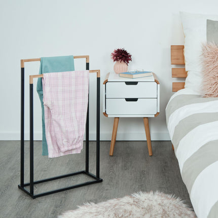 Towel rack with 2 rails