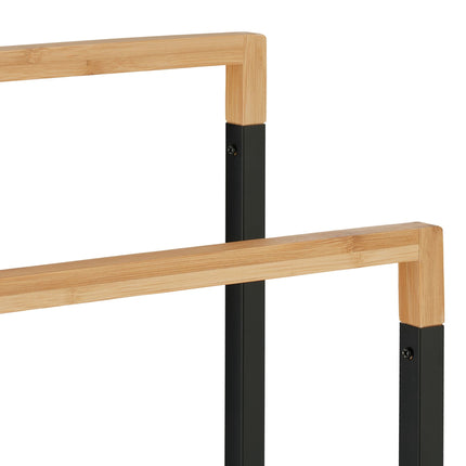 Towel rack with 2 rails