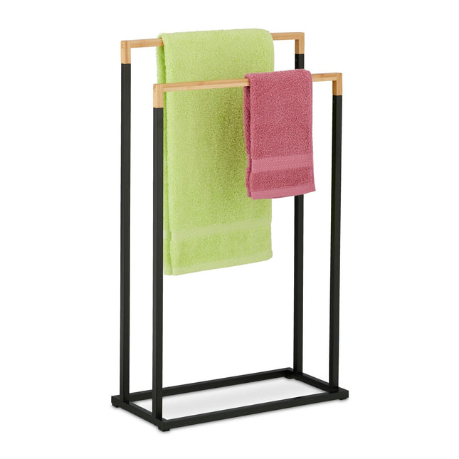 Towel rack with 2 rails