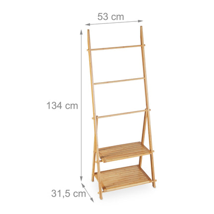 Towel rack with 2 shelves