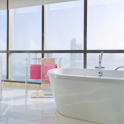 Towel rack with shelf
