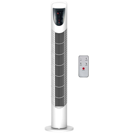 Tower Fan, 3 Modes, Quiet Operation, Timer, Remote, White