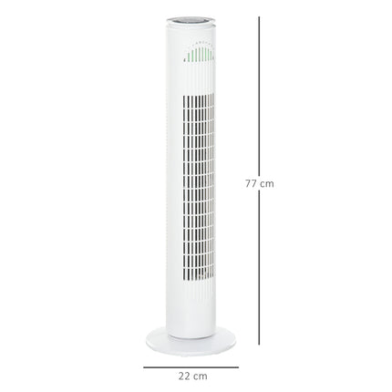Tower fan with 70° oscillation, 77 cm, 45W, 3 speeds