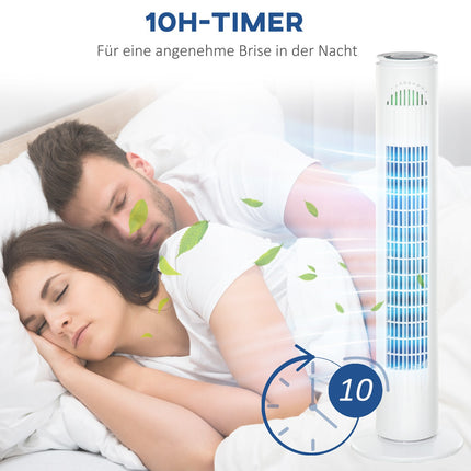 Tower fan with 70° oscillation, 77 cm, 45W, 3 speeds