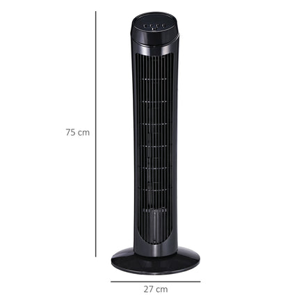 Tower pedestal fan, 3 speeds, 70° oscillation, 45W, black