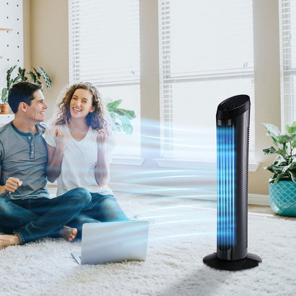 Tower pedestal fan, 3 speeds, 70° oscillation, 45W, black