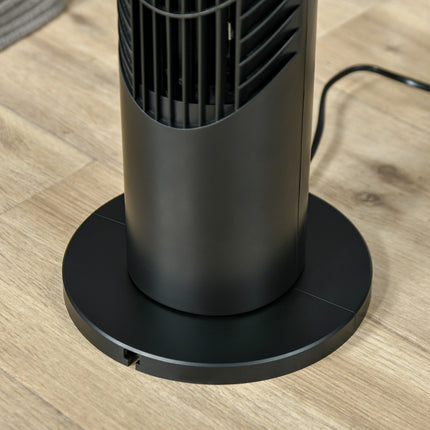 Silent Tower Fan - 3 Speeds, Remote Control, Oscillating, Black