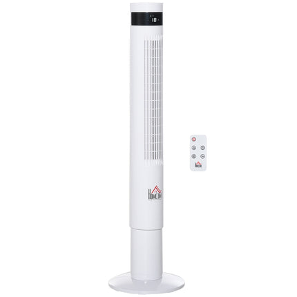 Tower fan with remote control, 85° oscillation, 3 speeds, white
