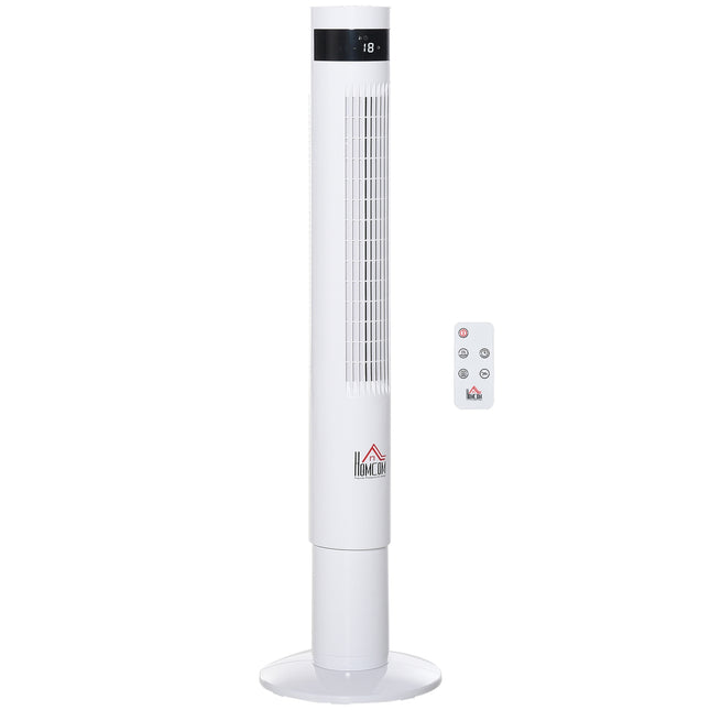 Tower fan with remote control, 85° oscillation, 3 speeds, white
