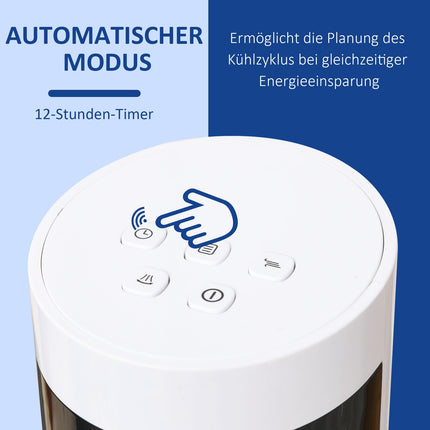 Tower fan with remote control, 85° oscillation, 3 speeds, white
