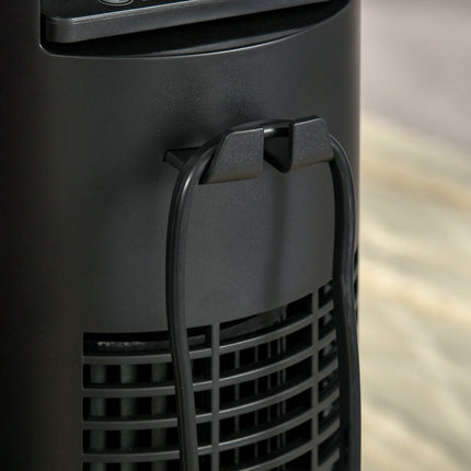 Tower fan with remote control, 70° oscillation, timer, black