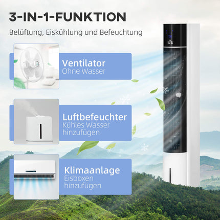 Tower Fan with Humidifier and Remote, 3 Modes, Timer