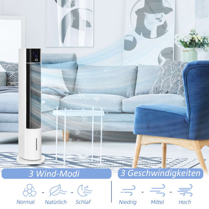 Tower Fan with Humidifier and Remote, 3 Modes, Timer