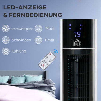 Tower Fan with Humidifier and Remote, 3 Modes, Timer