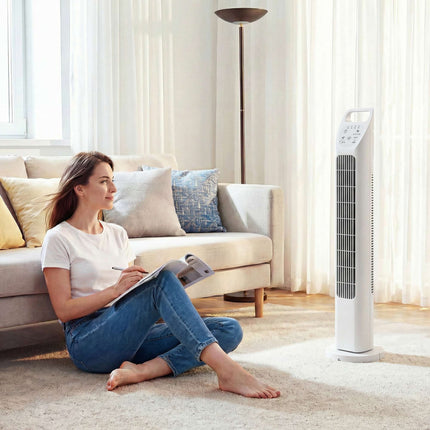 Tower Fan with Remote, 3 Speeds, 3 Modes, Timer