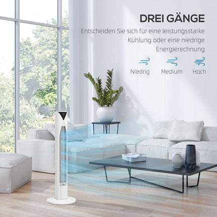 Tower Fan with Remote, 3 Speeds, 70 Oscillation