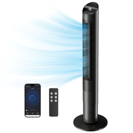 Tower Fan with Remote, WiFi App, 6 Speeds, 65 Oscillation
