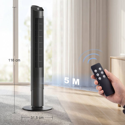 Tower Fan with Remote, WiFi App, 6 Speeds, 65 Oscillation