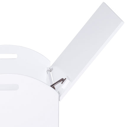 Storage box for children's toys, white MDF, safety hinge