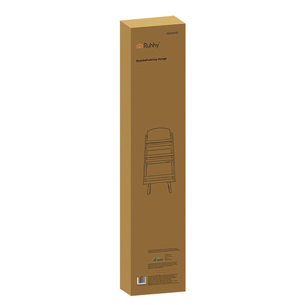 Toy Storage Bookshelf – 4-Tier, White Wood