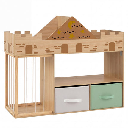 Toy Storage Organizer with Shelves and Fabric Drawers