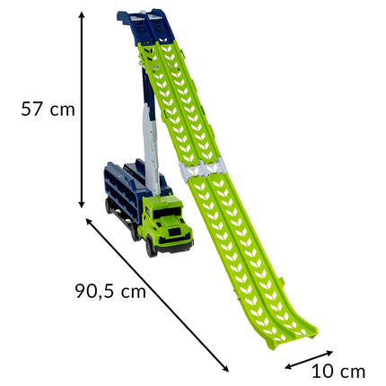 Toy Truck with Slide and 6 Metal Cars Set