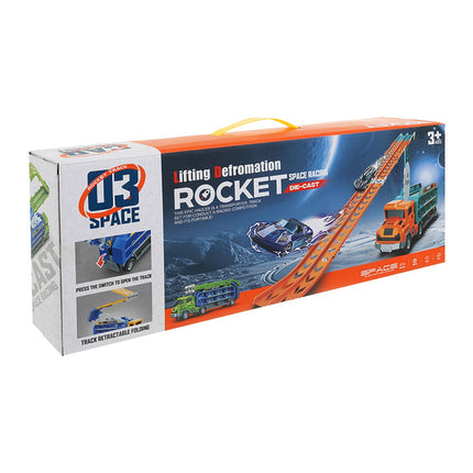 Toy Truck with Slide and 6 Metal Cars Set