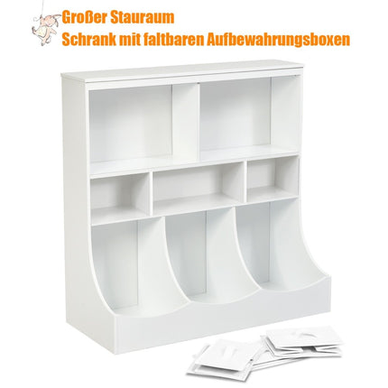 Toy shelf with 5 compartments & 3 drawers children's shelf toy organizer 93 x 40 x 94 cm white