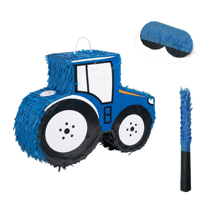 Tractor Piñata Set – Includes Bat and Blindfold Mask