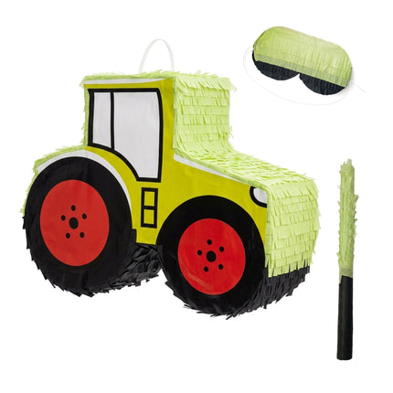 Tractor Piñata Set with Stick & Mask – 40 cm