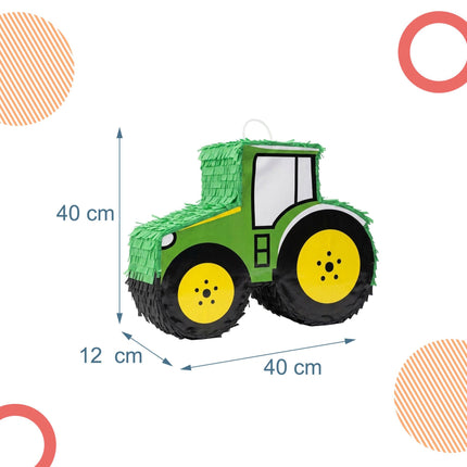 Tractor Piñata Set with Stick & Mask – Green