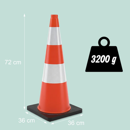 Traffic Cone 75 cm – Heavy Duty, Reflective Stripes
