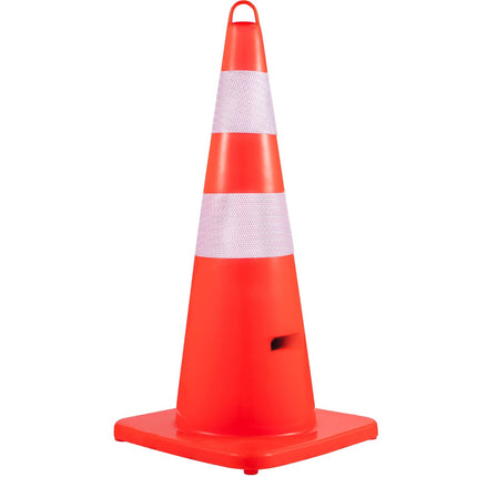 Traffic Cones 6 Pack, 28 Inch PVC with Reflective Collar