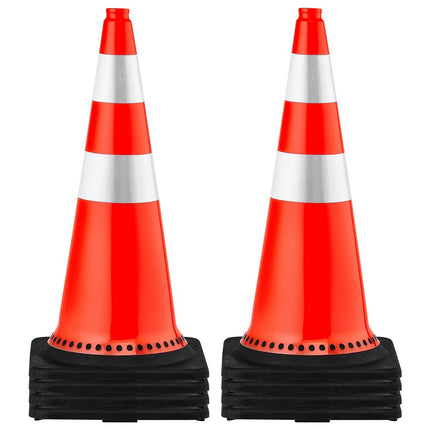 Traffic Cones, 8-Pack 30-Inch PVC Reflective Weighted Base