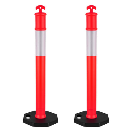 Traffic Delineator Posts 2-Pack, 1140mm, Reflective, Weighted Base