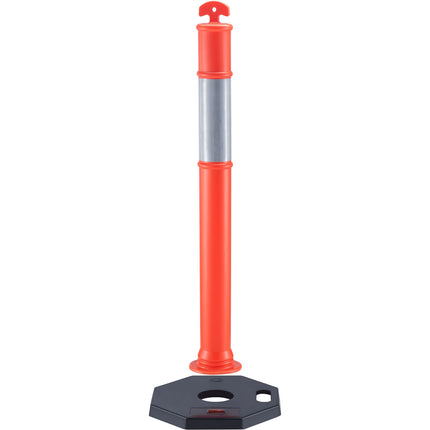 Traffic Delineator Posts, 2 Pack, 16.93 in Rubber Base