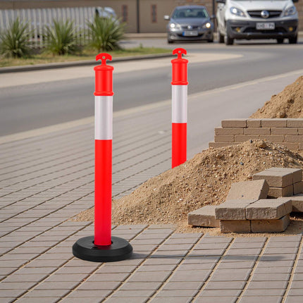 Traffic Delineator Posts, 3-Pack 1140mm, Reflective, Red