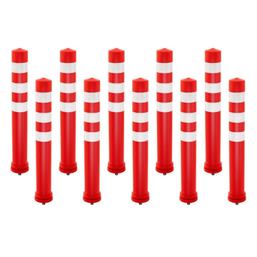 Traffic Safety Posts Set, Reflective, PU, 10-Pack, Ø8cm
