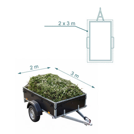 Trailer Net 2x3m Black, Durable PP Plastic