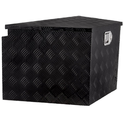 Trailer Tongue Tool Box, Aluminum Diamond Plate, Lock, 33x19x18