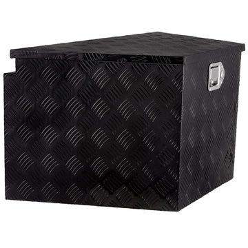 Trailer Tongue Tool Box, Aluminum Diamond Plate, Lock, 33x19x18