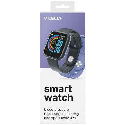 Trainerbeat Smartwatch with two bracelets Black + Purple