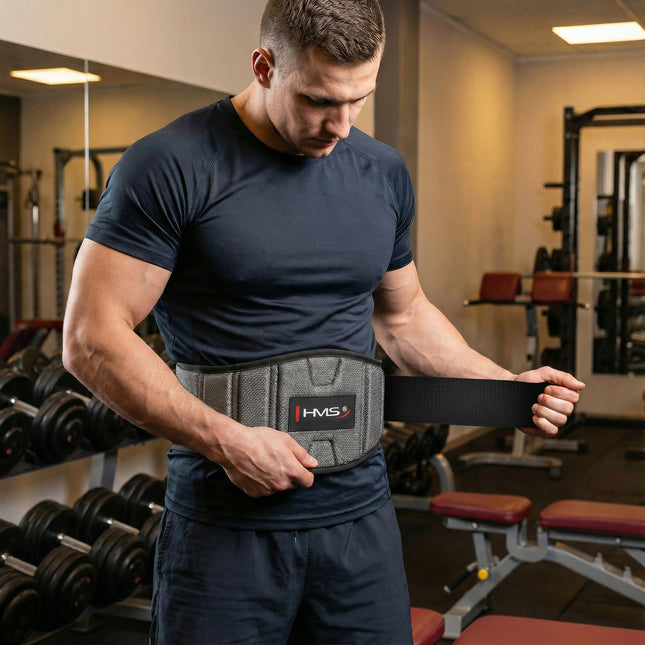 Trainingsgordel, maat M, grijs - Verstelbare fitnessaccessoire