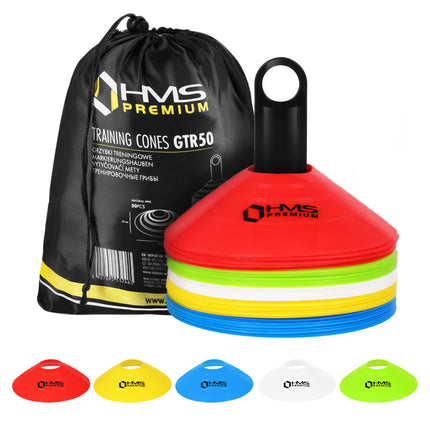 Training Cones, 50-Pack, Durable Plastic