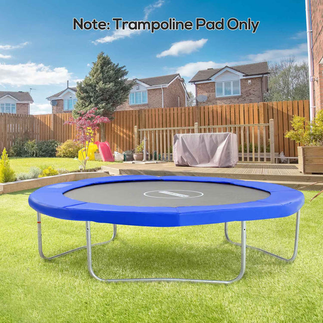 Trampoline accessory set with protective net and weather protection, blue