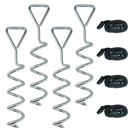 Trampoline Anchor Set, 4 Spiral Stakes, Adjustable Straps