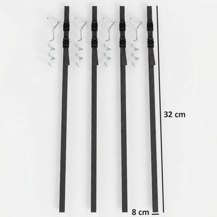 Trampoline Anchor Set, 4 Spiral Stakes, Adjustable Straps